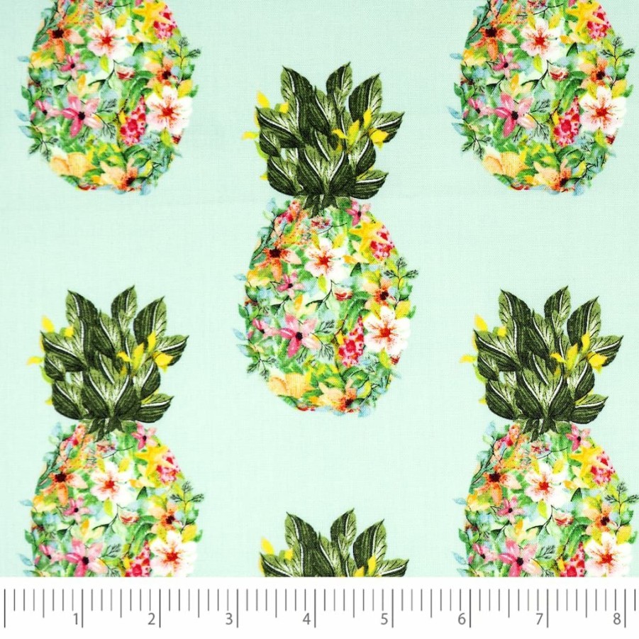 Fabric & Sewing Shop * | Best Pirce Singer Denise Palmer Pineapple Floral Cotton Fabric