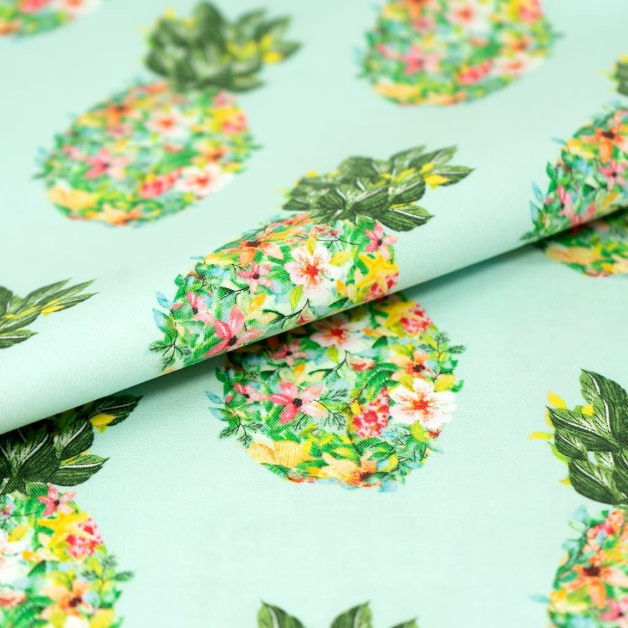 Fabric & Sewing Shop * | Best Pirce Singer Denise Palmer Pineapple Floral Cotton Fabric