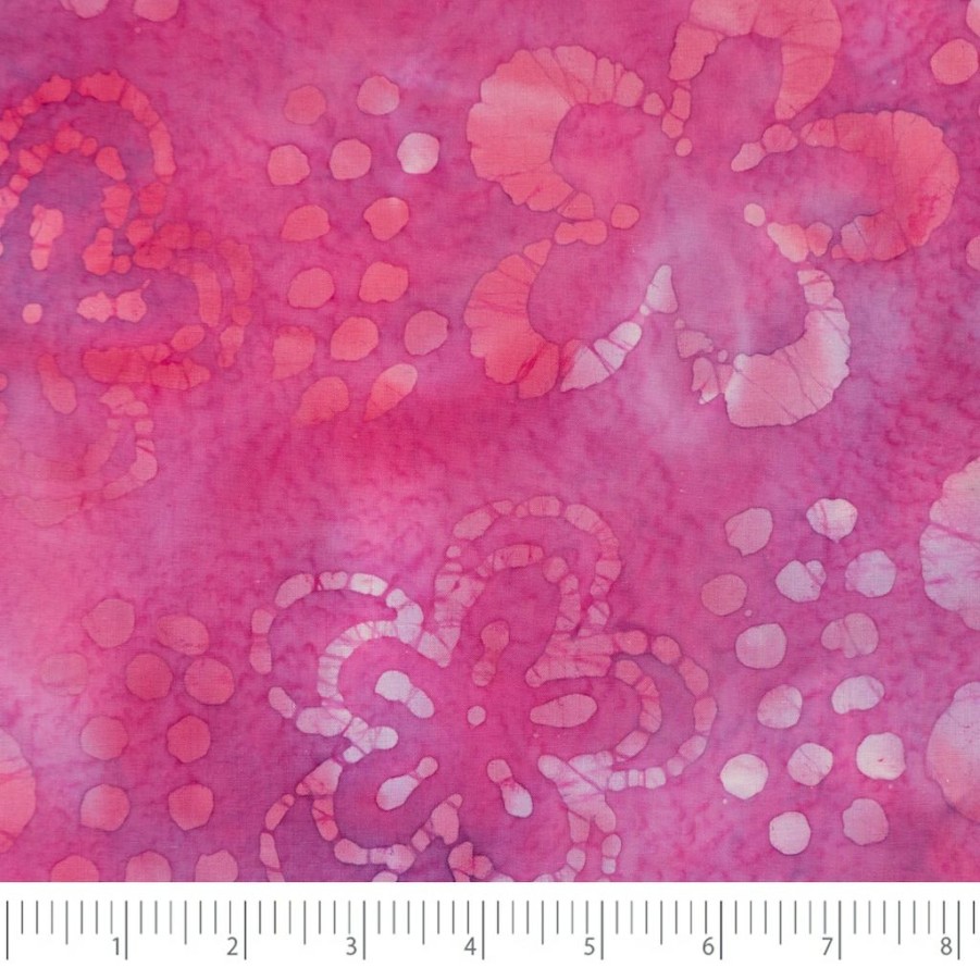 Fabric & Sewing Shop * | Cheap Singer Batik Pink Flower Cotton Fabric