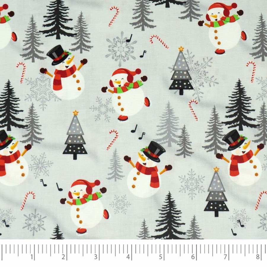 Fabric & Sewing Shop * | Brand New Singer Christmas Holiday Snowman Cotton Fabric