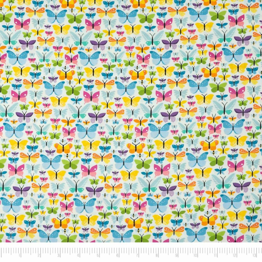 Fabric & Sewing Shop * | Deals Singer Multi Butterfly Cotton Fabric