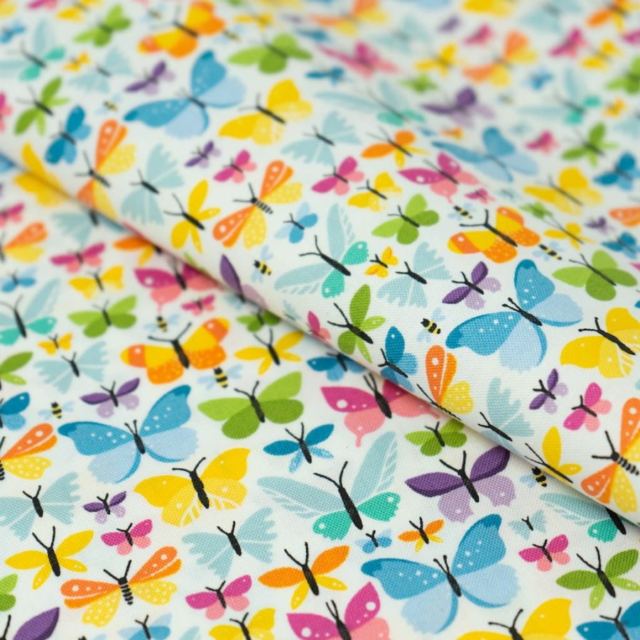 Fabric & Sewing Shop * | Deals Singer Multi Butterfly Cotton Fabric