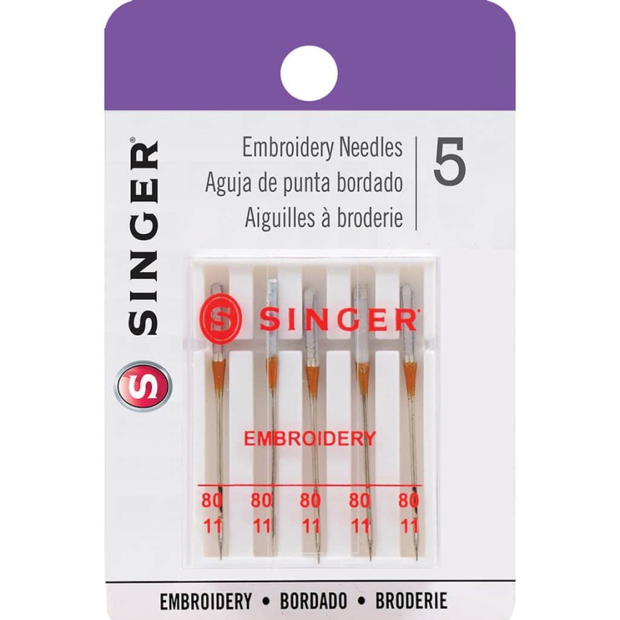 Fabric & Sewing Shop * | Best Pirce Singer Size 75 Embroidery Machine Needles, 5Ct.