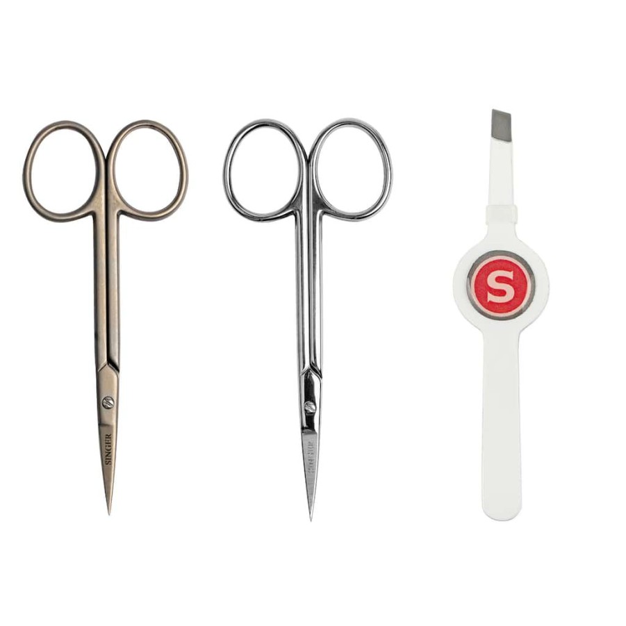 Fabric & Sewing Shop * | Coupon Singer 4" Embroidery Scissors And Tweezer Bundle