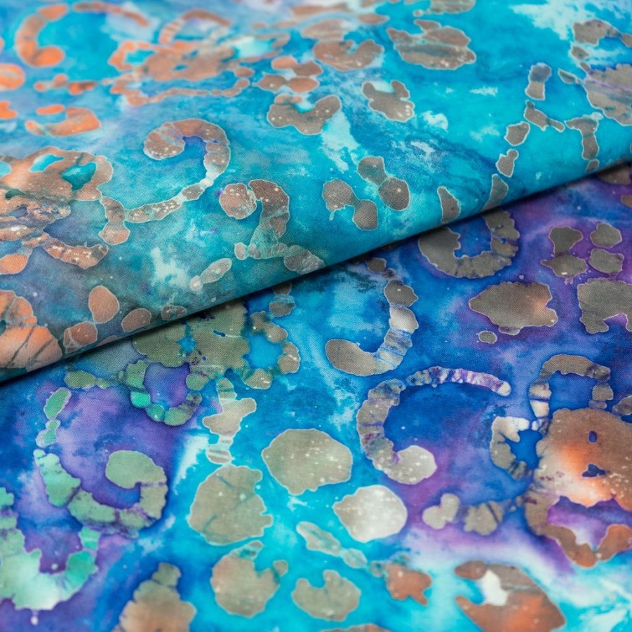 Fabric & Sewing Shop * | Best Reviews Of Singer Batik Green & Purple Flower Cotton Fabric