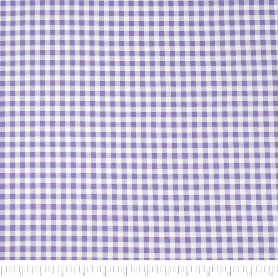 Fabric & Sewing Shop * | Cheapest Singer Purple Gingham Check Cotton Fabric