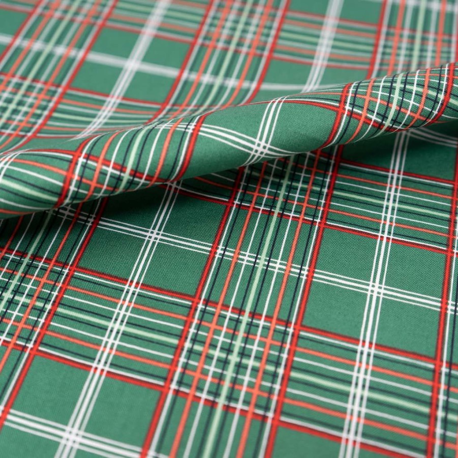 Fabric & Sewing Shop * | Cheapest Singer Christmas Holiday Green Plaid Cotton Fabric