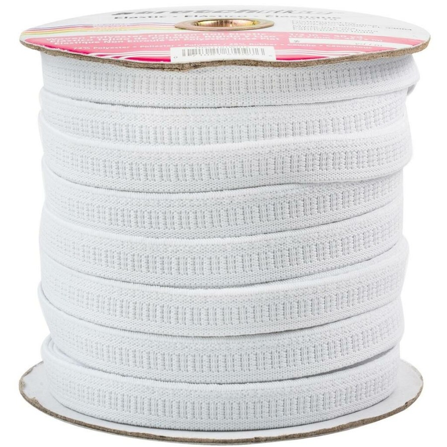 Fabric & Sewing Shop * | Deals Stretchrite White Non-Roll Flat Elastic, 0.5 X 50Yd. By Singer