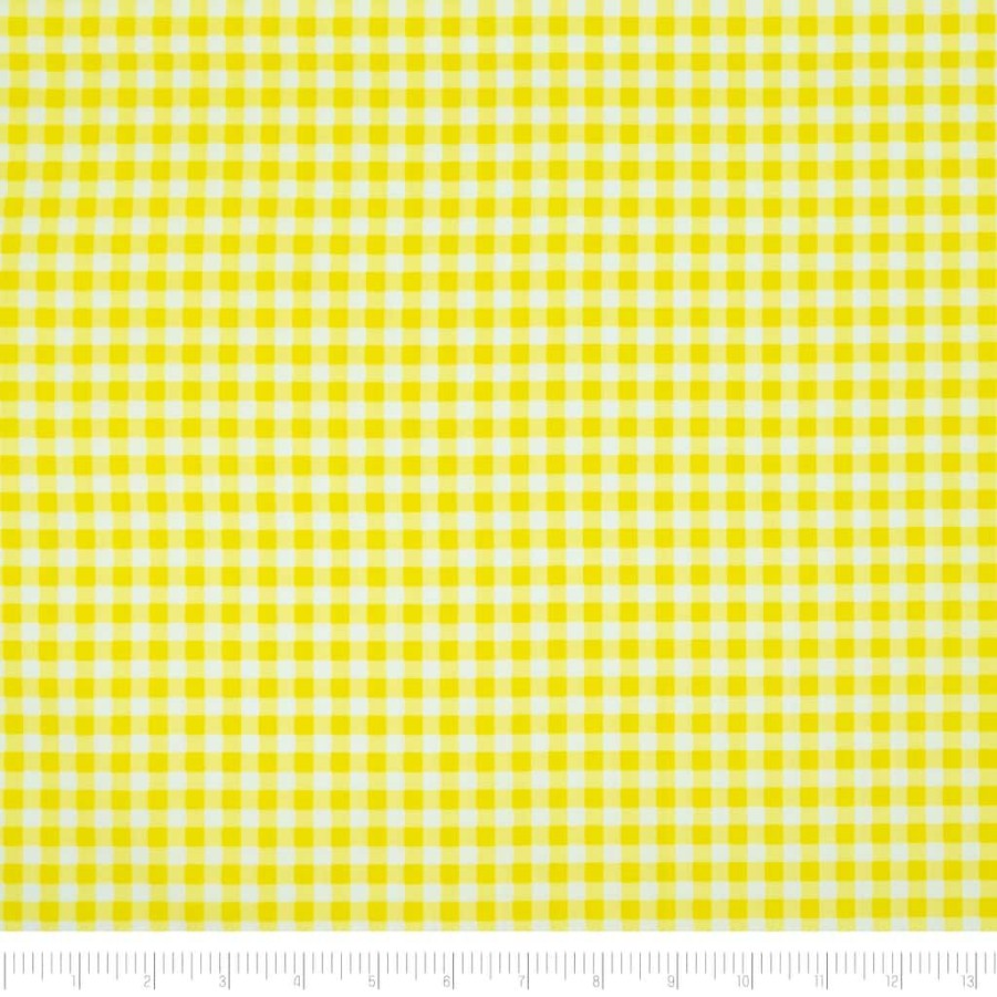 Fabric & Sewing Shop * | Hot Sale Singer Yellow Plaid Cotton Fabric