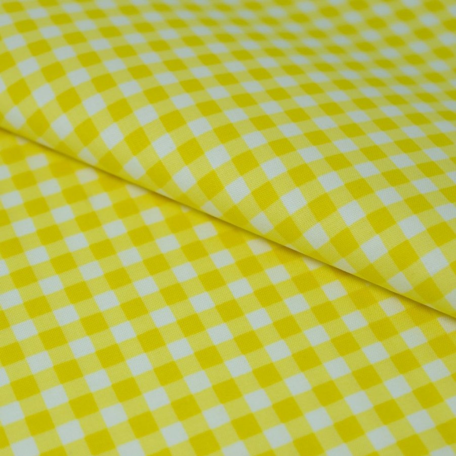 Fabric & Sewing Shop * | Hot Sale Singer Yellow Plaid Cotton Fabric